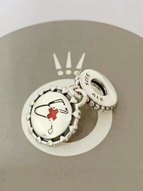 Pandora Stethoscope Engravable Dangle Charm S925 Silver with box